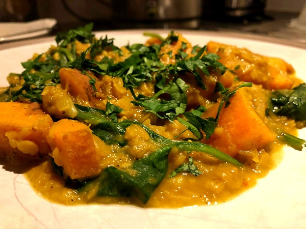 Warming Sweet Potato And Lentil Dhal