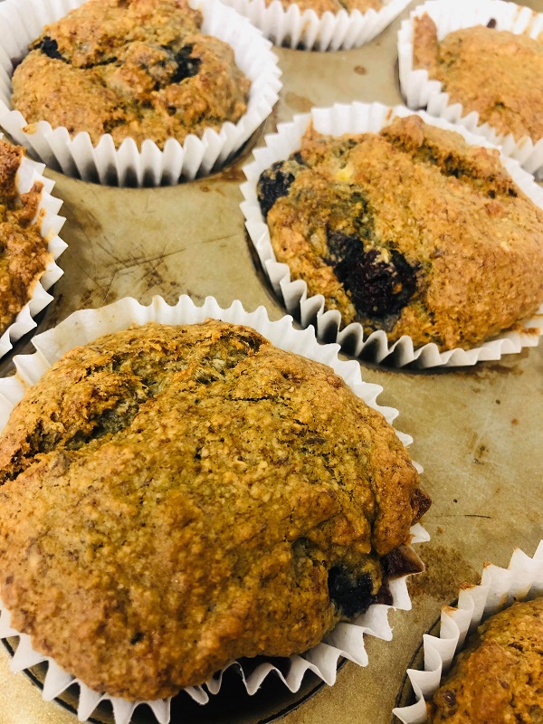 Healthy Vegan GF Blueberry Muffins