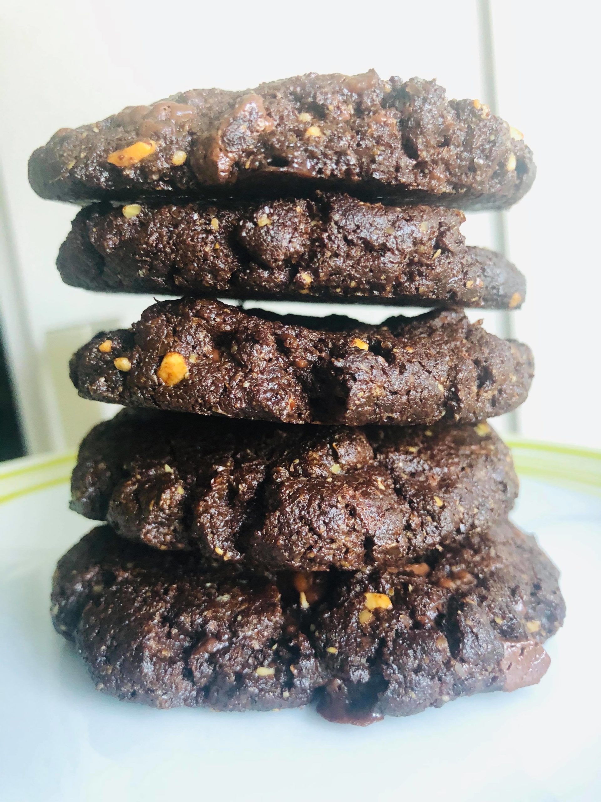 Healthy Double Chocolate Fudgy Vegan Cookies