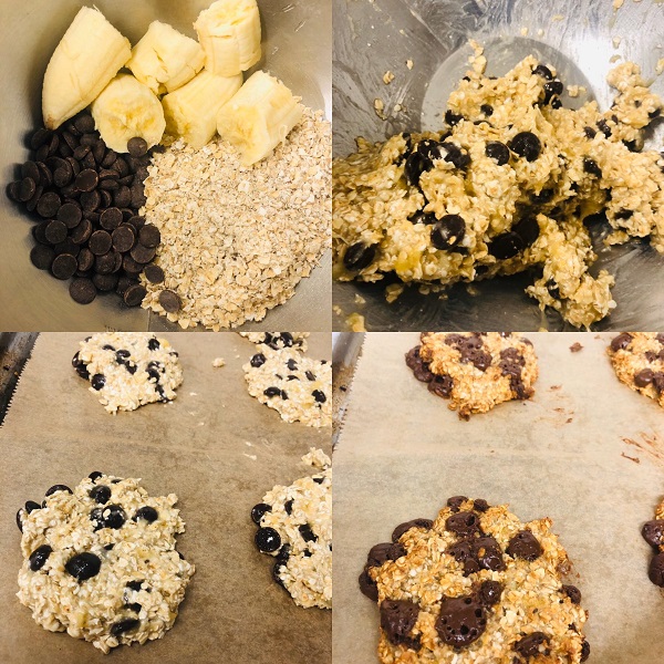 Easy 3-Ingredient Vegan Chocolate Oat Cookies