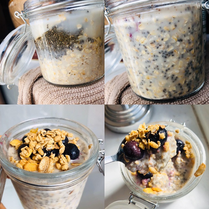 Healthy Blueberry Overnight Oats & Chia