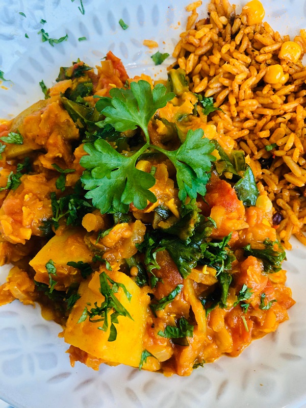 Easy Vegan Lentil & Potato Mahkani Curry