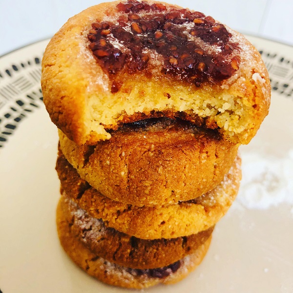 Easy Gluten-Free Vegan Almond Jam Cookies