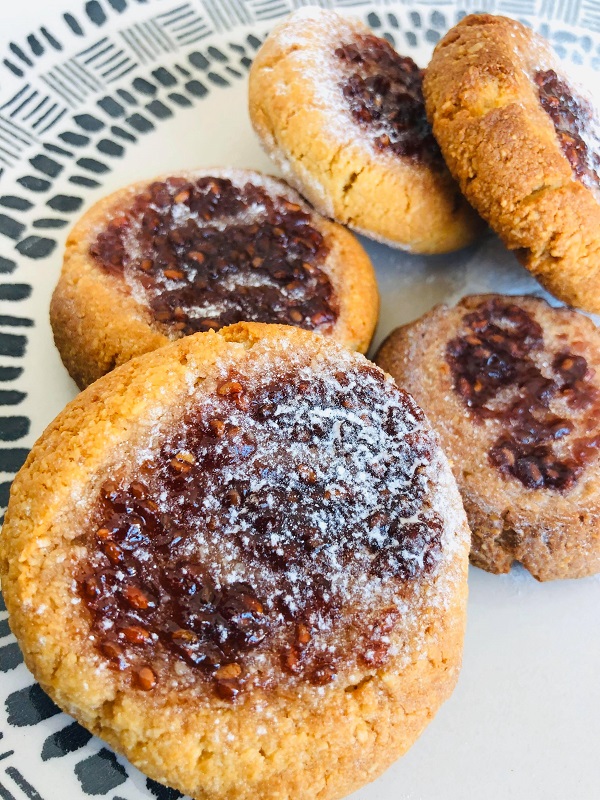 Easy Gluten-Free Vegan Almond Jam Cookies