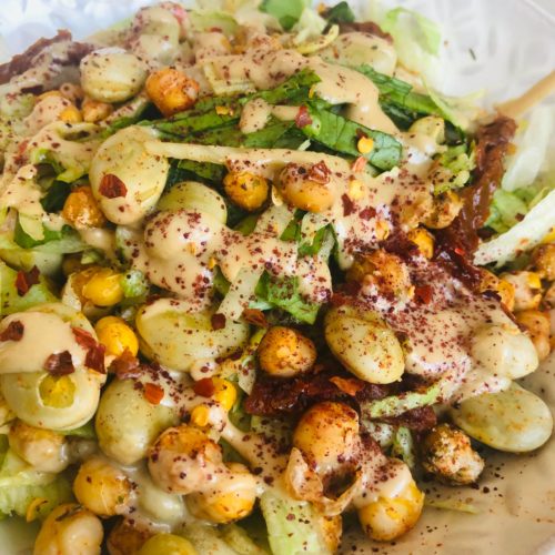 Easy Healthy Crispy Chickpea Broad Bean Salad