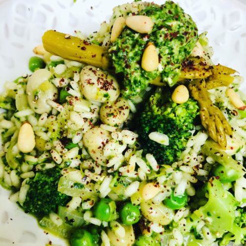 Easy Super-Green Vegan Vegetable Risotto