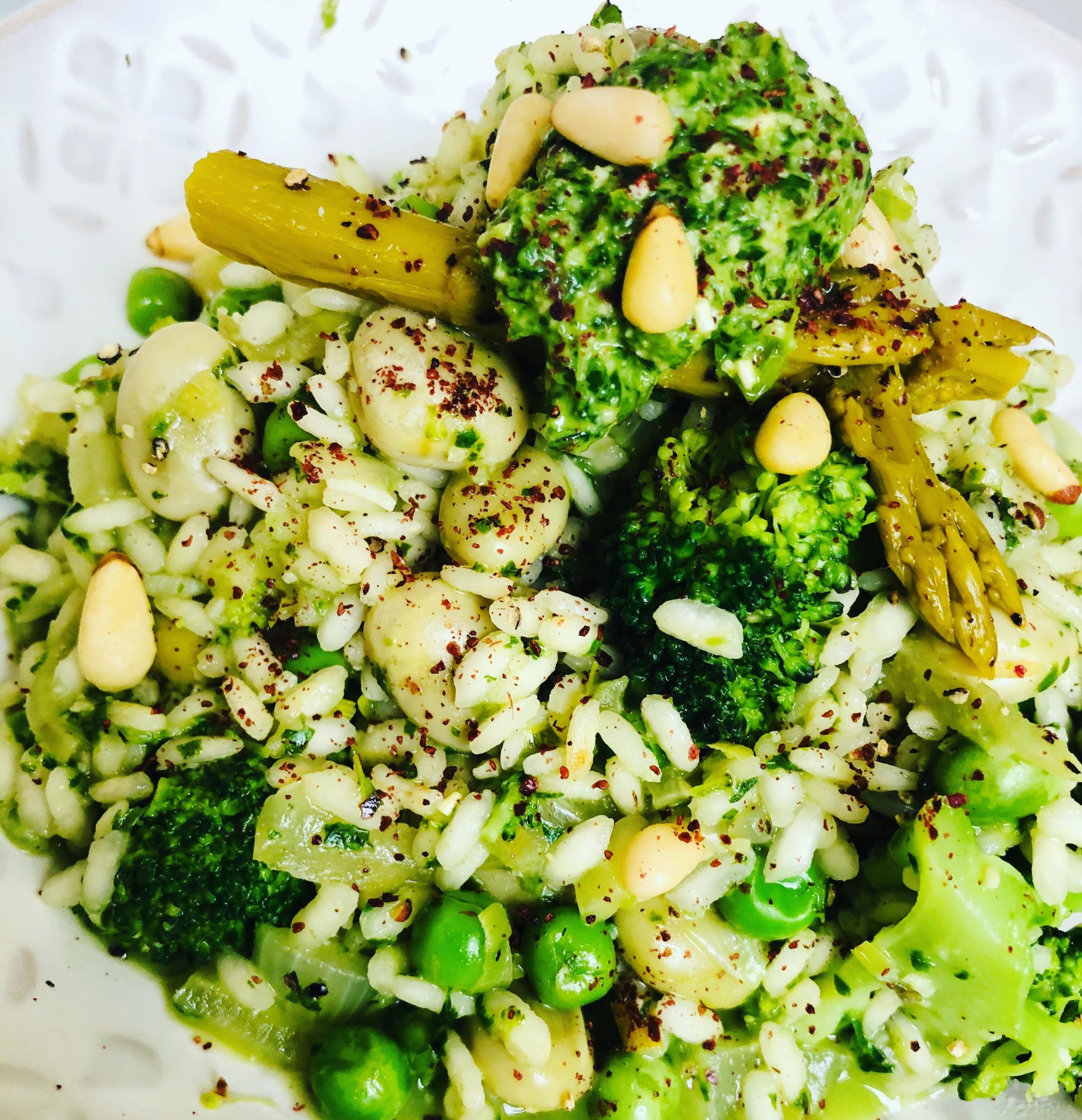 Easy Super-Green Vegan Vegetable Risotto