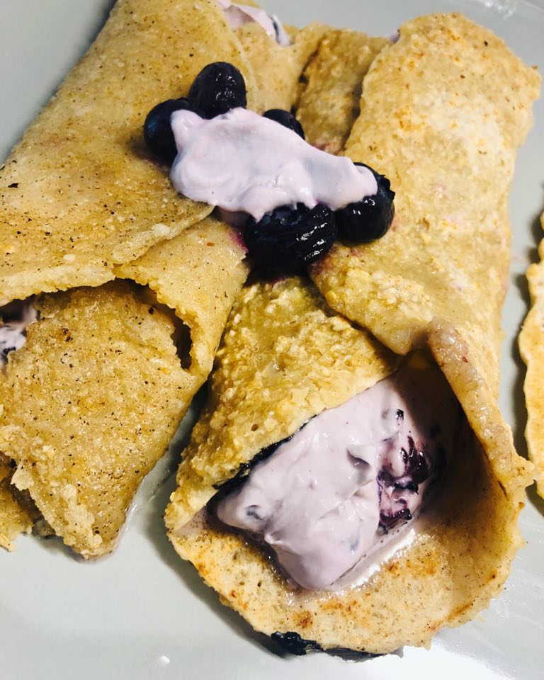 Easy Vegan Crepes With Berry Coconut Cream Filling