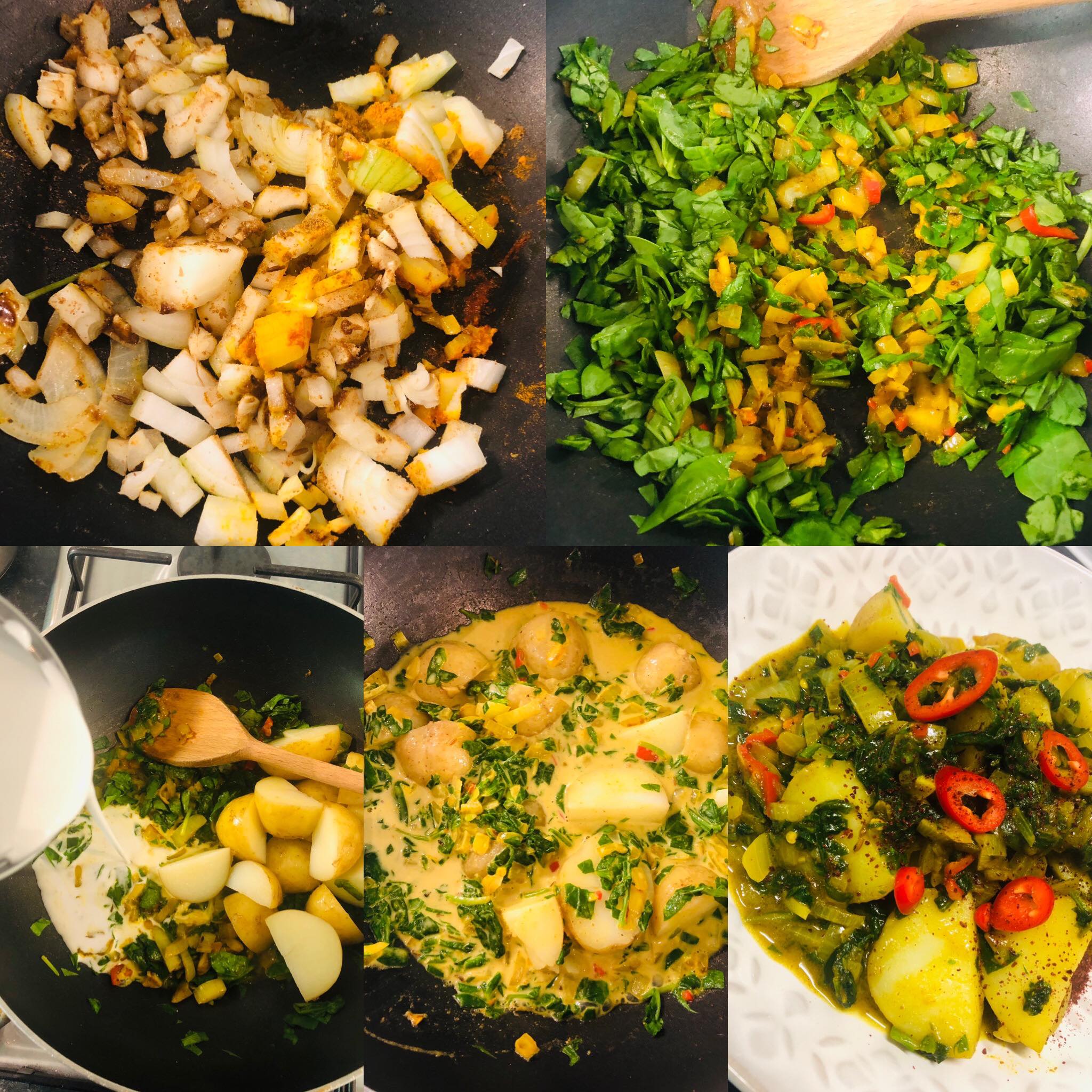 Easy Vegan Aloo Palak (Spinach Potato Curry)