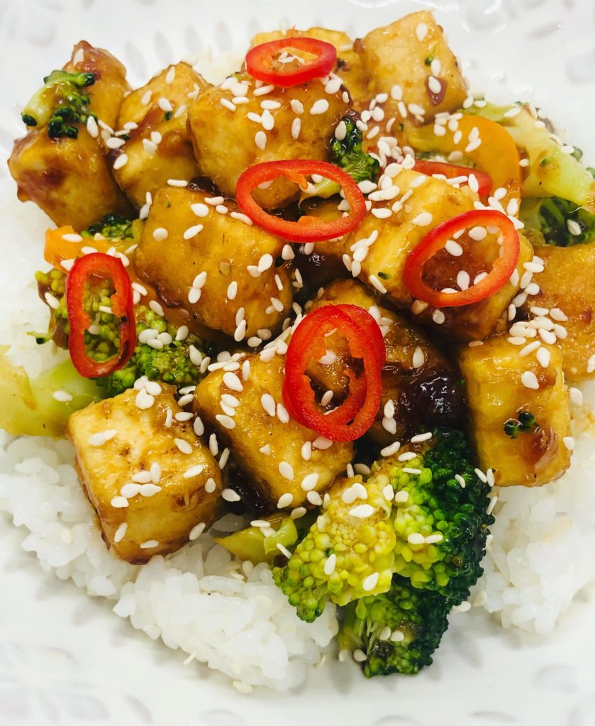 Sticky Gingery-Orange Tofu With Broccoli
