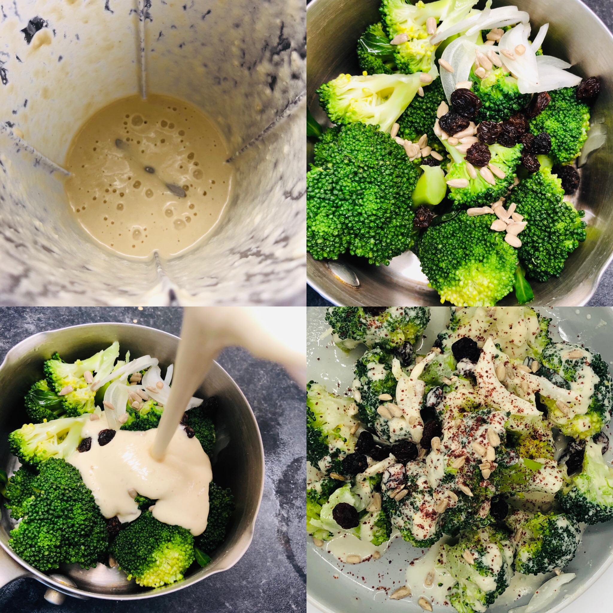 Easy Creamy Vegan Broccoli Raisin Salad