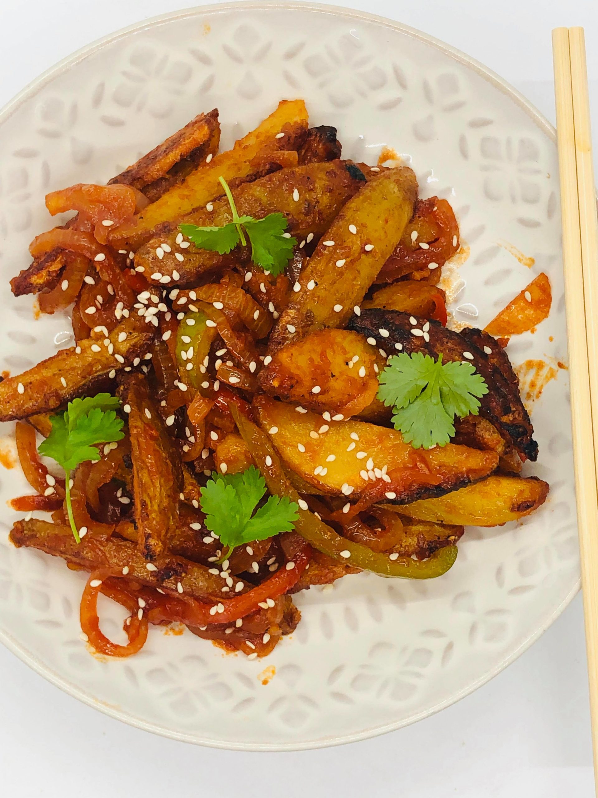 Vegan Chinese Sweet Chili Crispy Fries