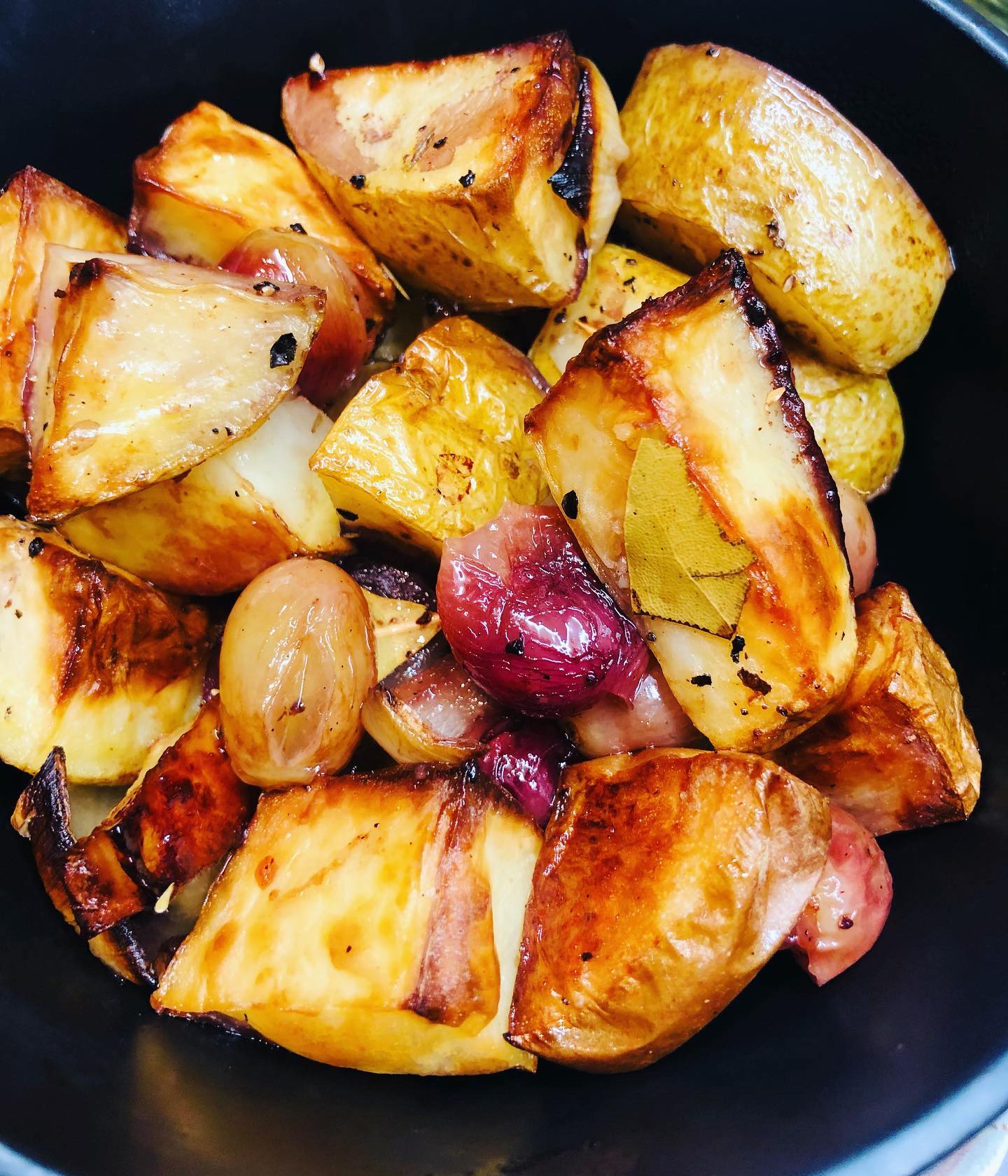 Red Wine Roasted Potatoes With Grapes