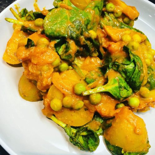 Oil-Free Vegan Pea & Potato Curry