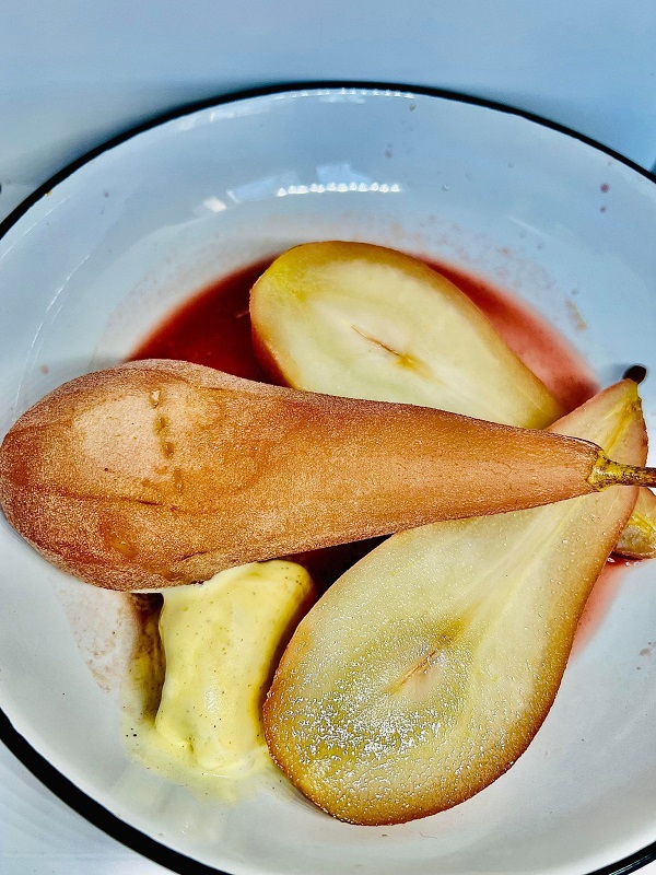 Easy Red Wine Poached Pears