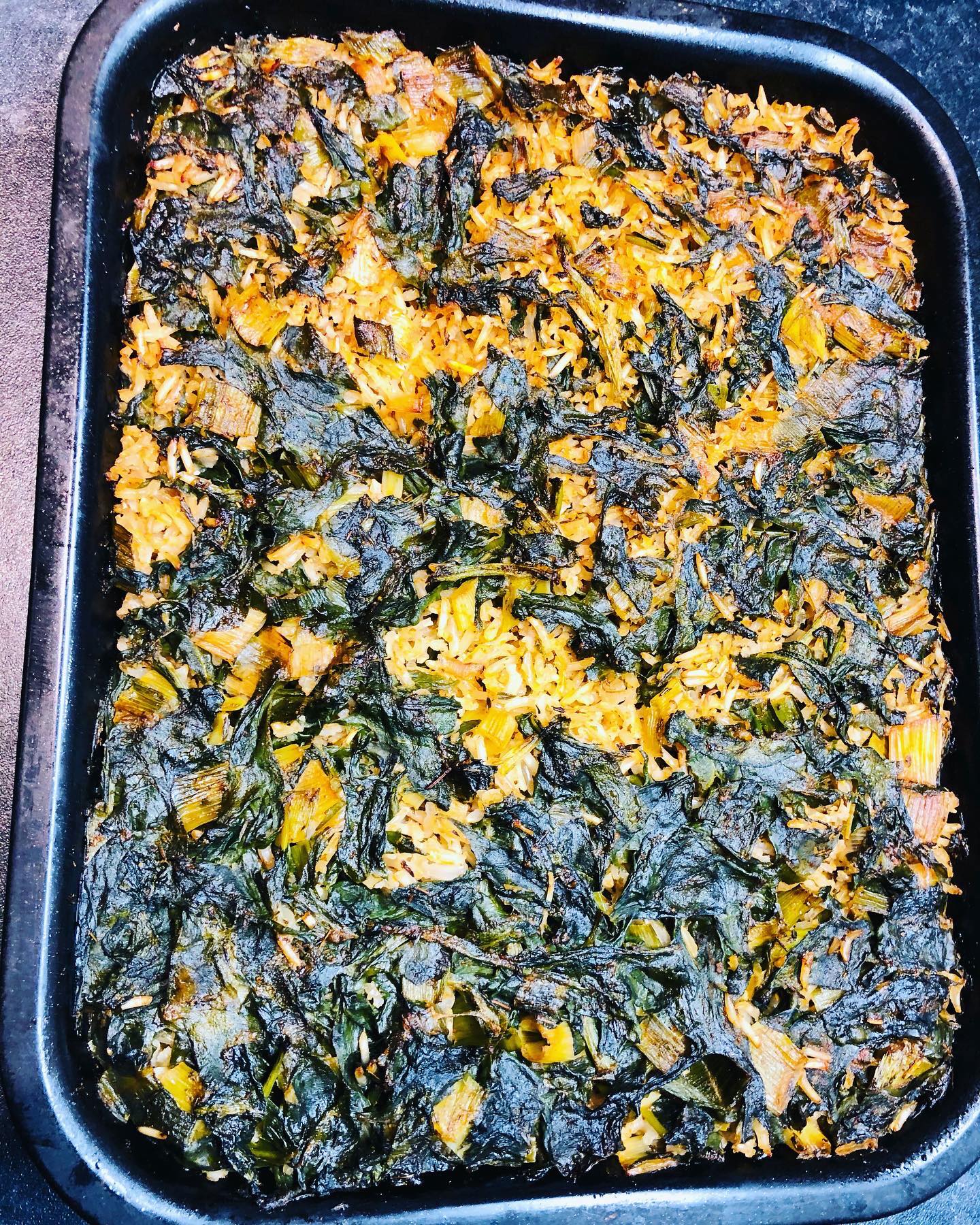 Oven-Baked Rice With Spinach