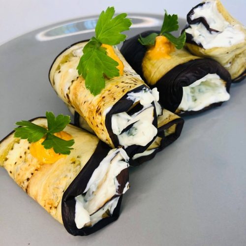 Vegan Eggplant Cream Cheese Stuffed Rolls