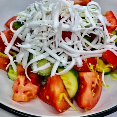 Easy Vegan Shopska Salad