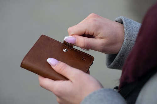 wallet with coins
